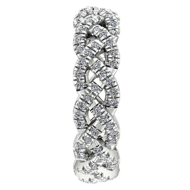 Diamond Twisted Band Ring Platinum