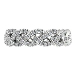 Diamond Twisted Band Ring Platinum