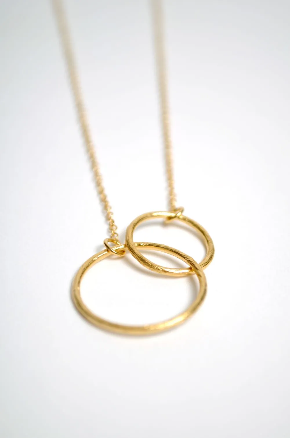 Double Plain Loop Gold Necklace