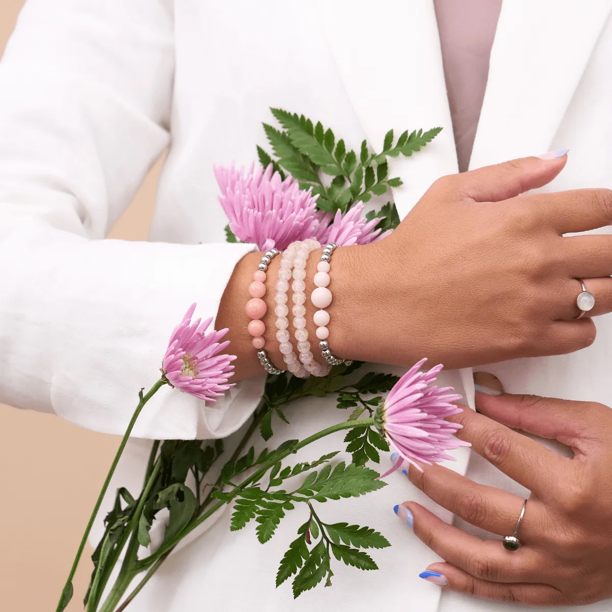 Dusty Rose | Silver | Lumos Ceramic Expression Bracelet