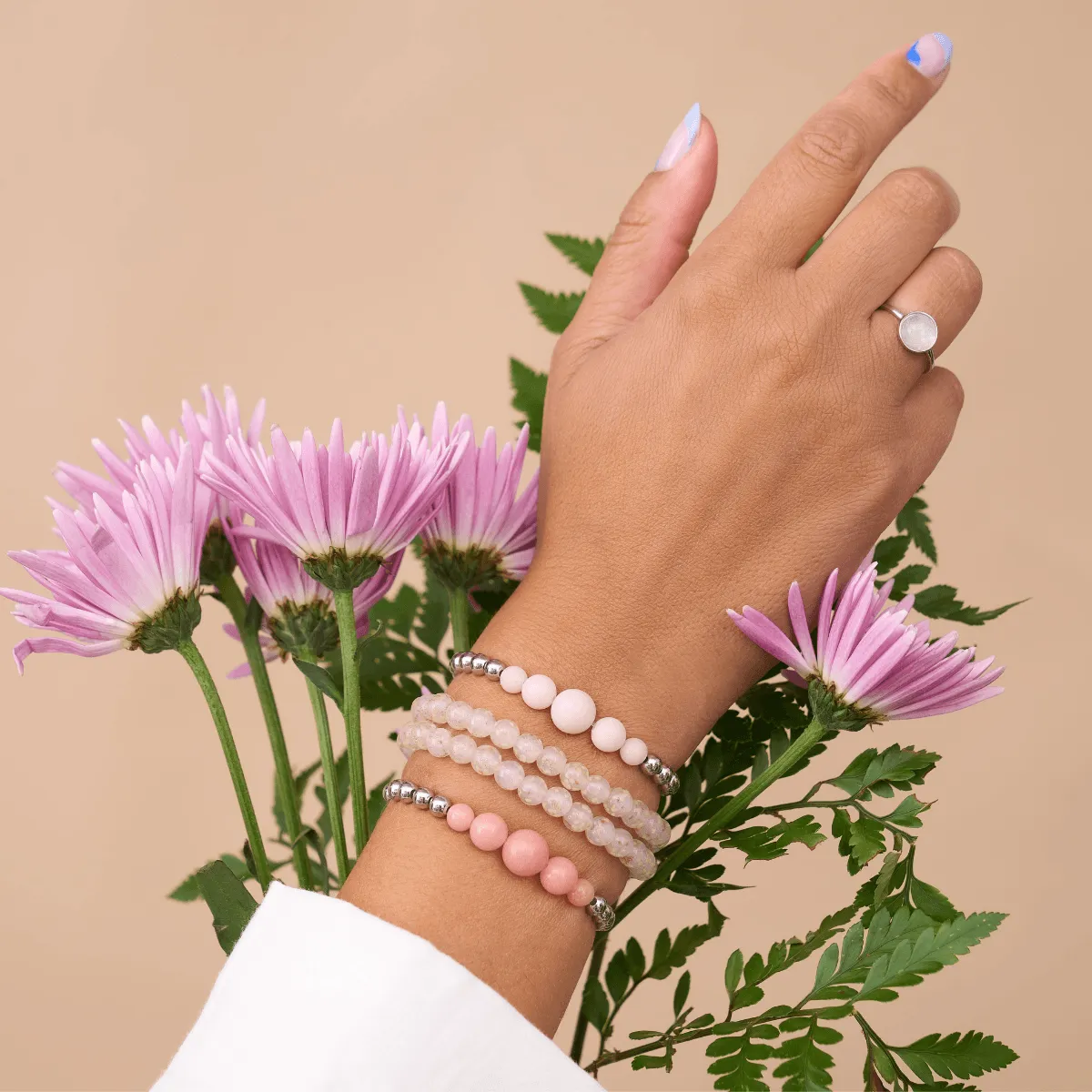 Dusty Rose | Silver | Lumos Ceramic Expression Bracelet