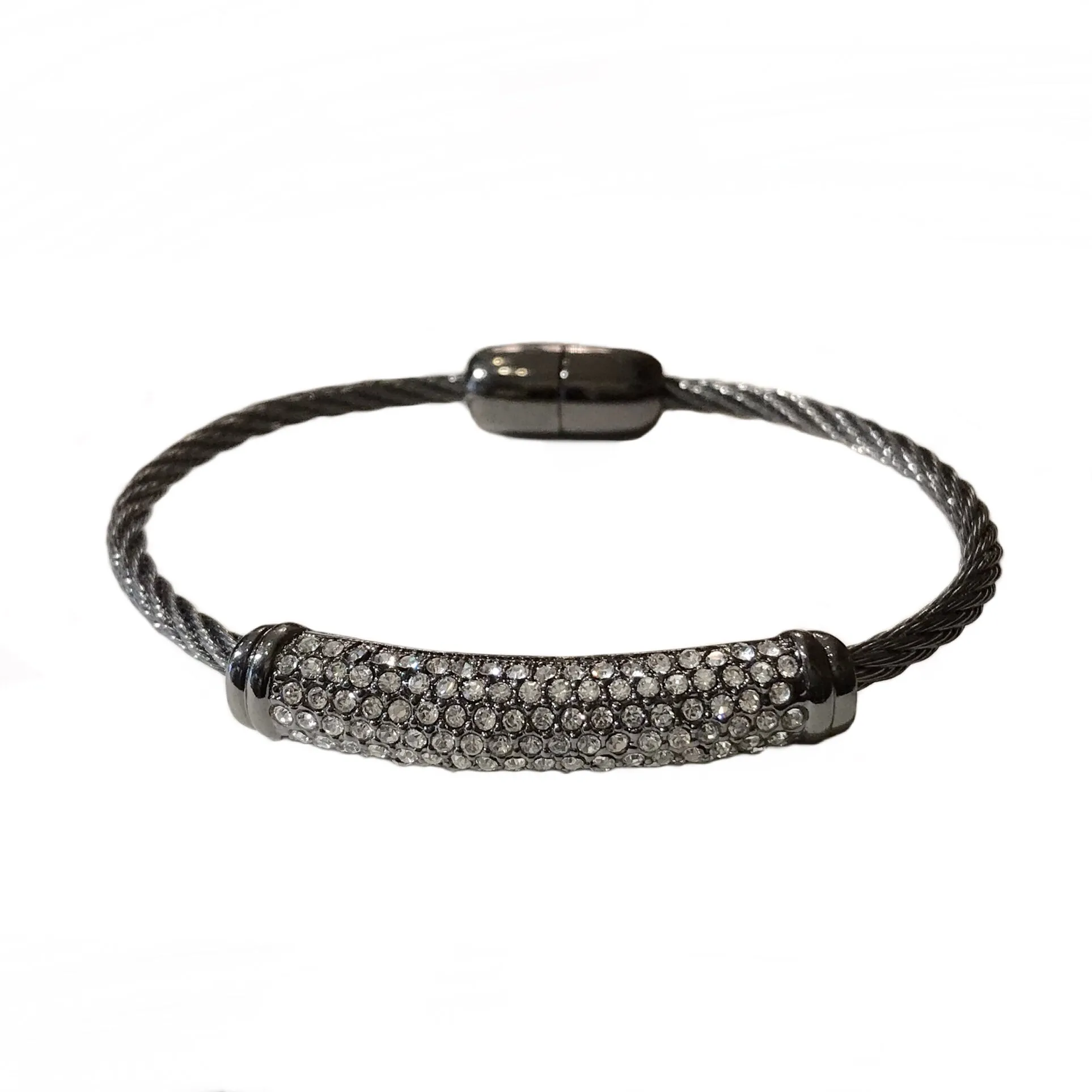 Dyana Cable Pave Bar Magnetic Bracelet