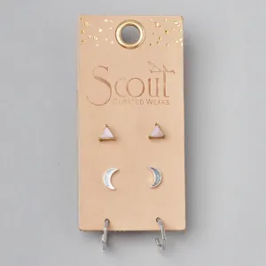 Ella Stud Earring Trio - Silver