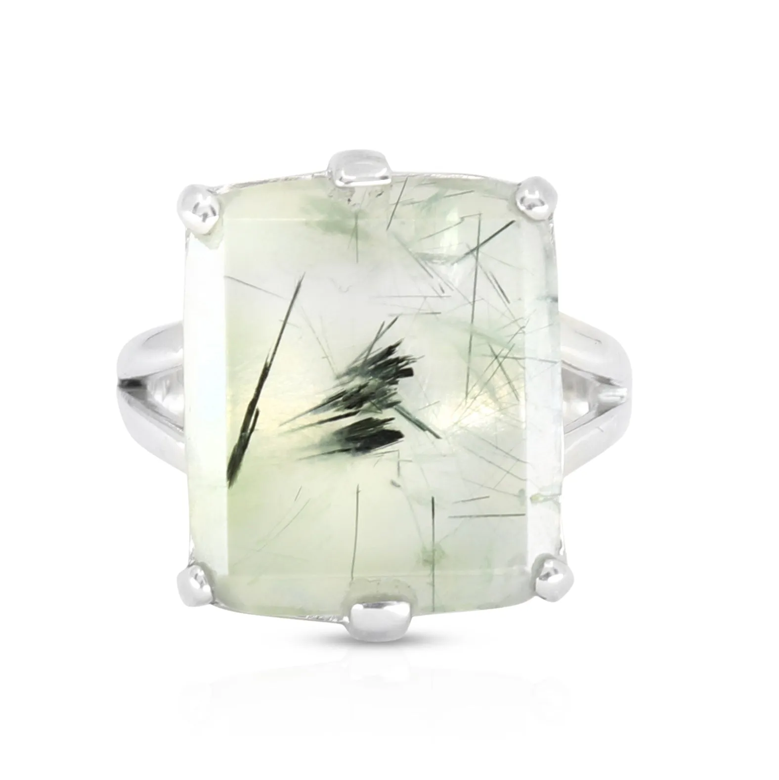 Etheria Prehnite Silver Ring