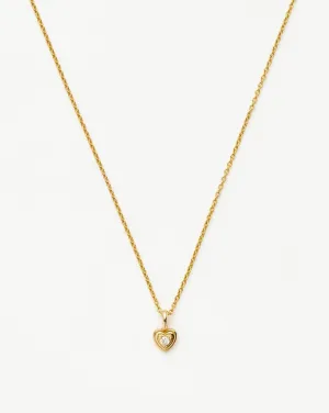 Fine Diamond Heart Mini Pendant Necklace | 14ct solid Gold/Diamond