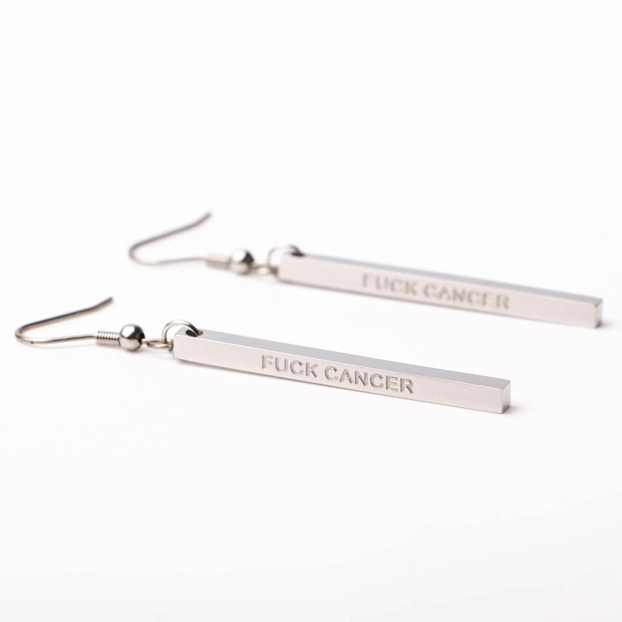 F@#K CANCER - Bar Earrings