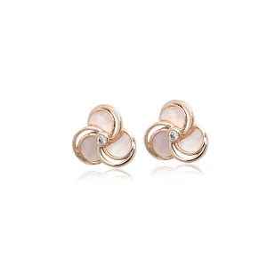 Flower Mother of Pearl Rosegold Earrings