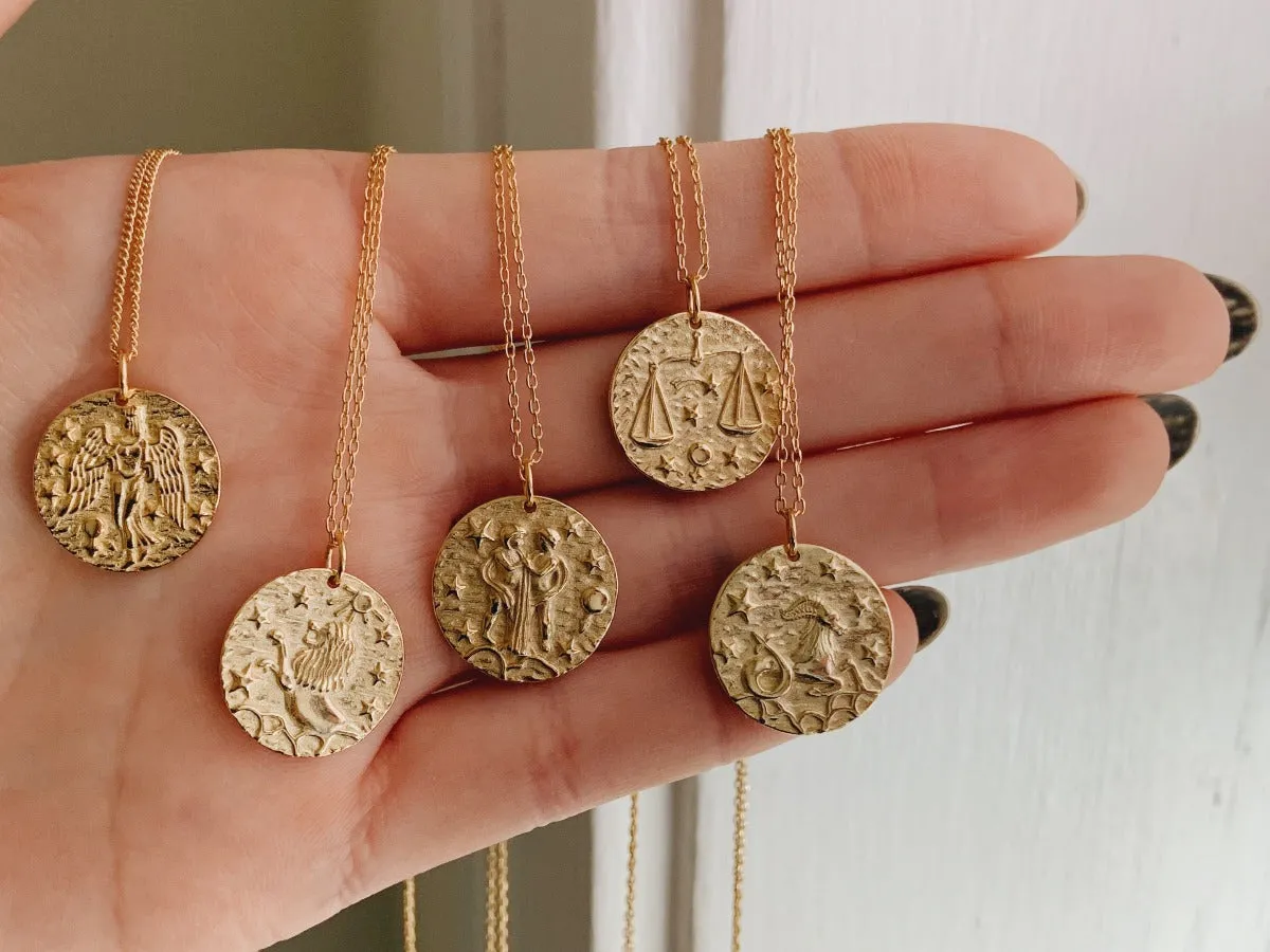 Gemini Zodiac Coin Necklace