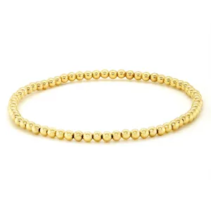 GOLD FILLED STERLING SILVER 3MM BEADED BRACELET