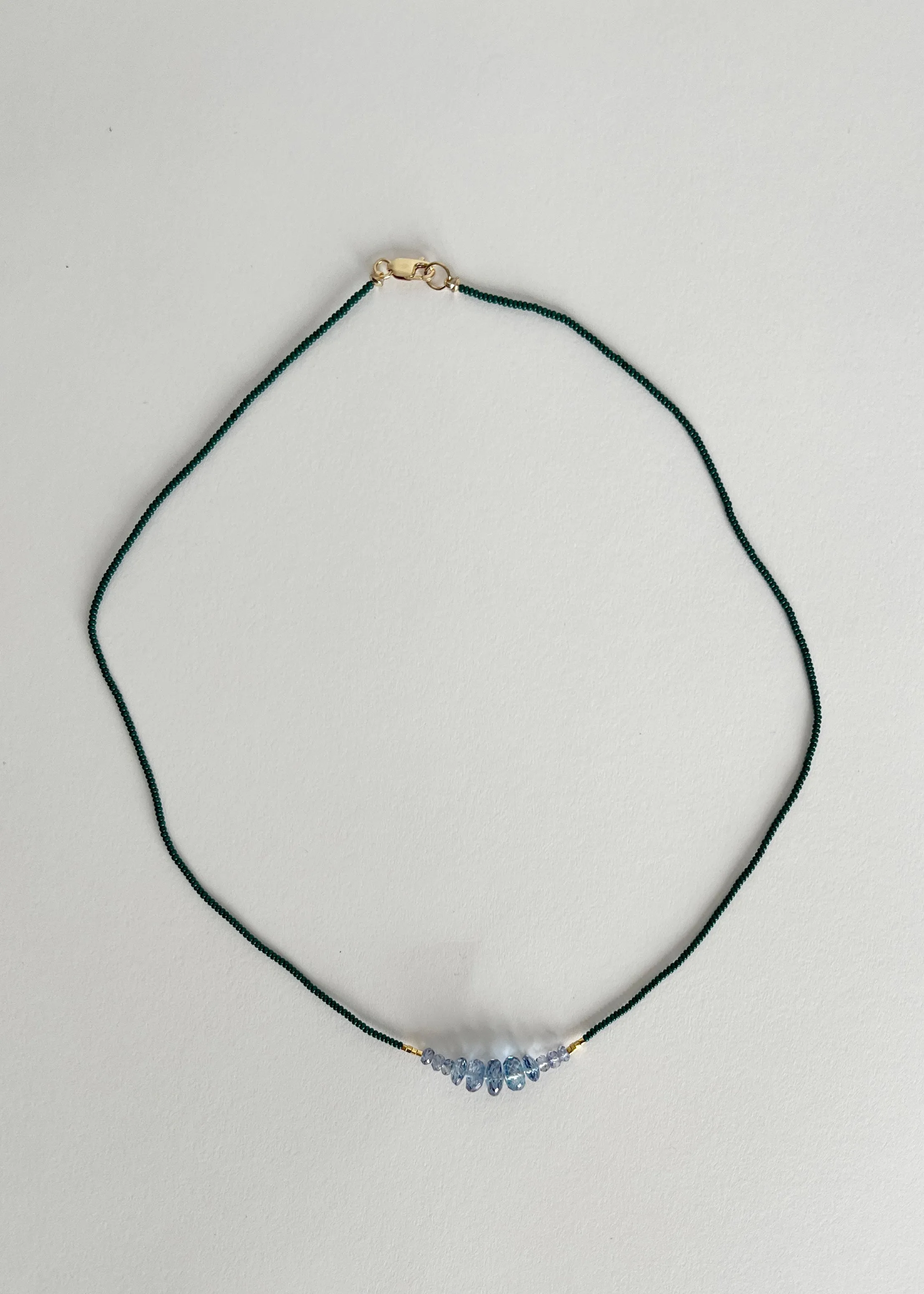 Green seed, GV and Mystic Quartz Necklace