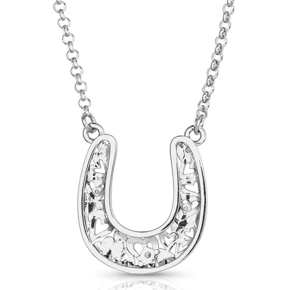 Heartfelt Luck Horseshoe Necklace- Montana Silversmiths