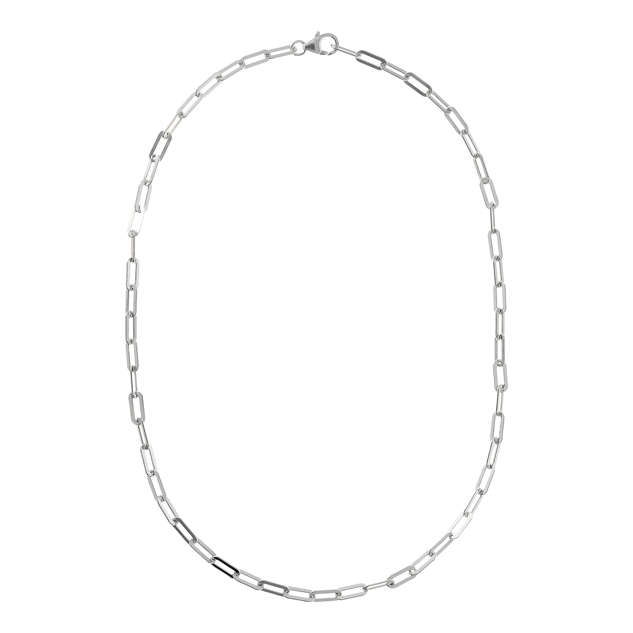 Italian Sterling Silver 16" Petite Paperclip Link Necklace