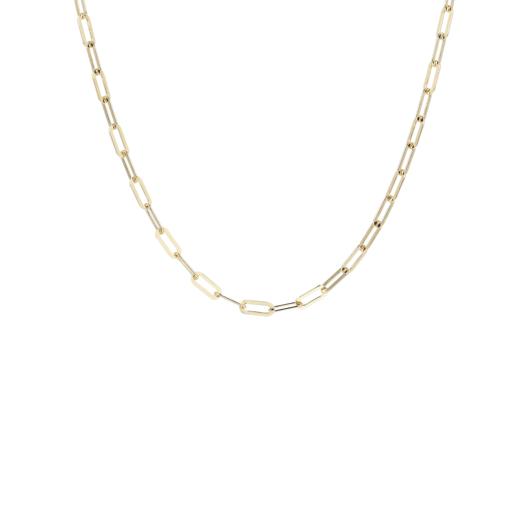 Italian Sterling Silver 16" Petite Paperclip Link Necklace