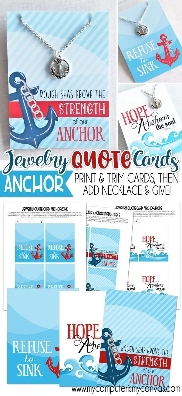 Jewelry QUOTE Cards {ANCHOR} PRINTABLE