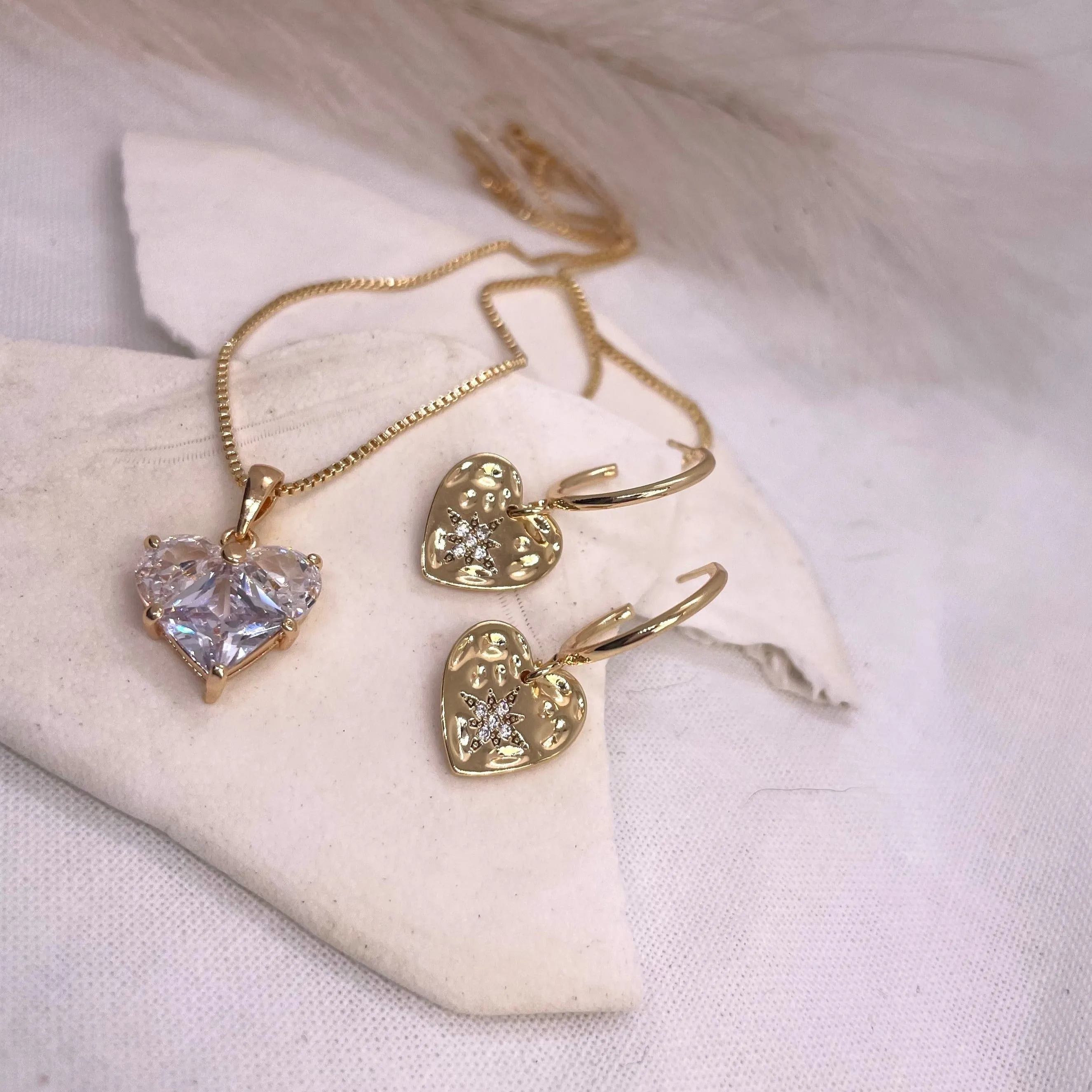 Juliet | Gold & Cubic Zirconia Heart Necklace