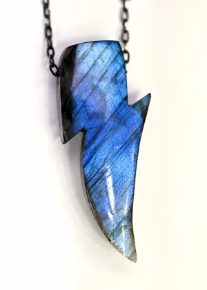 Labradorite "Aladdin Sane" Lighting Bolt Necklace