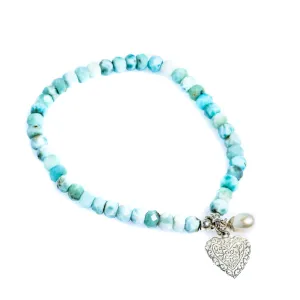 Larimar Heart Bracelet