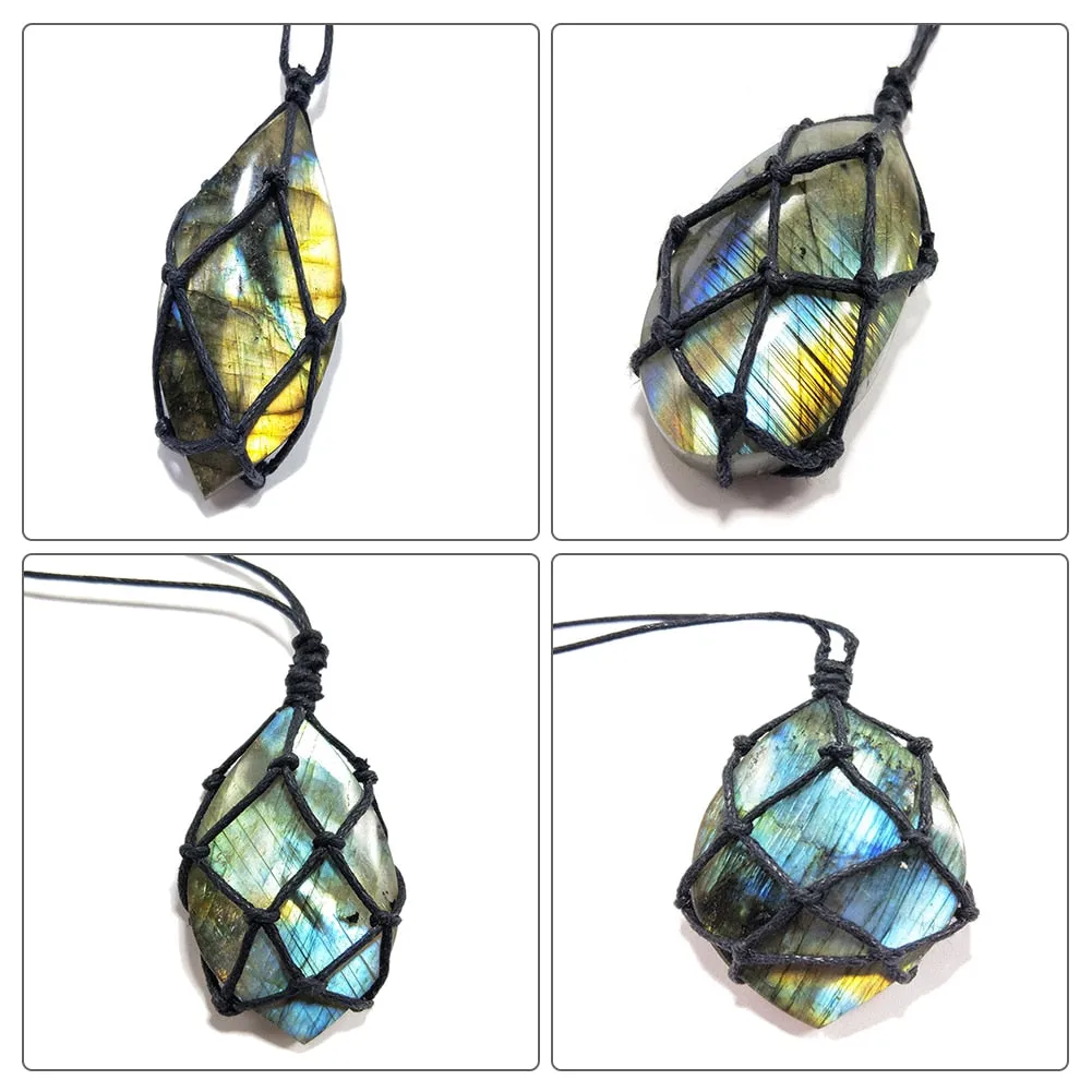 'Little Angel' Natural Labradorite Stone Pendant