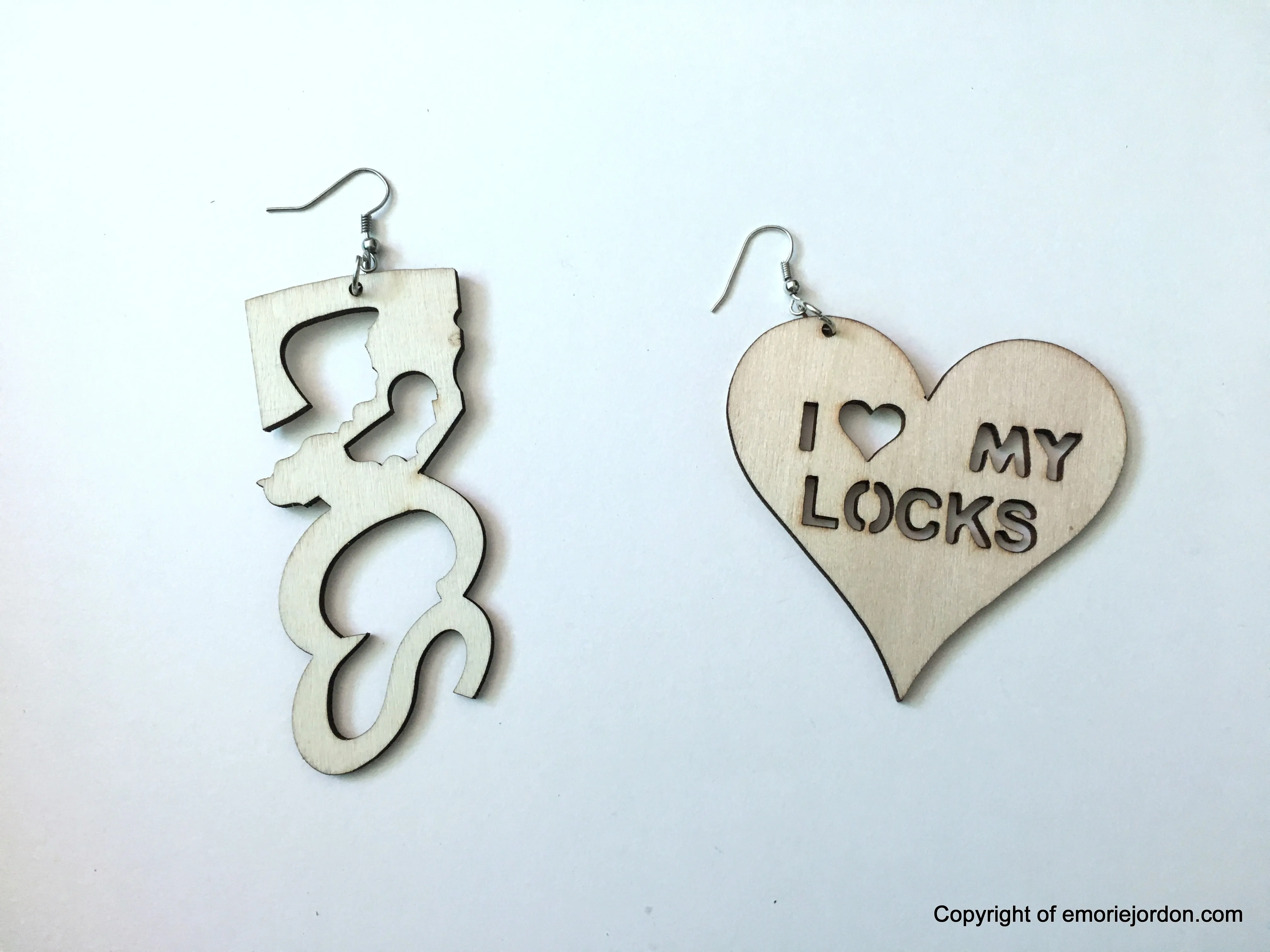 Love My Locks Wooden Earrings