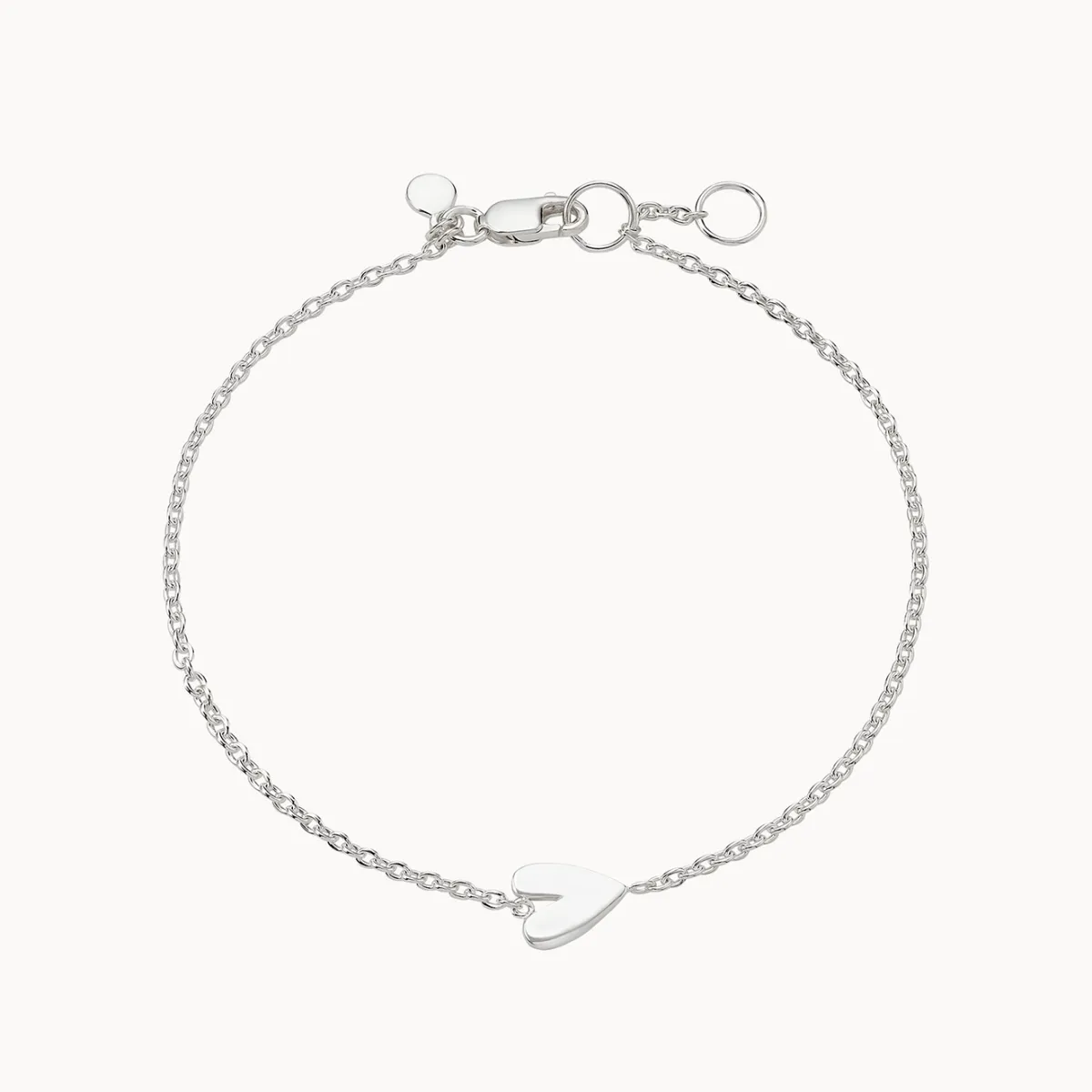 lovely heart bracelet silver - sterling silver