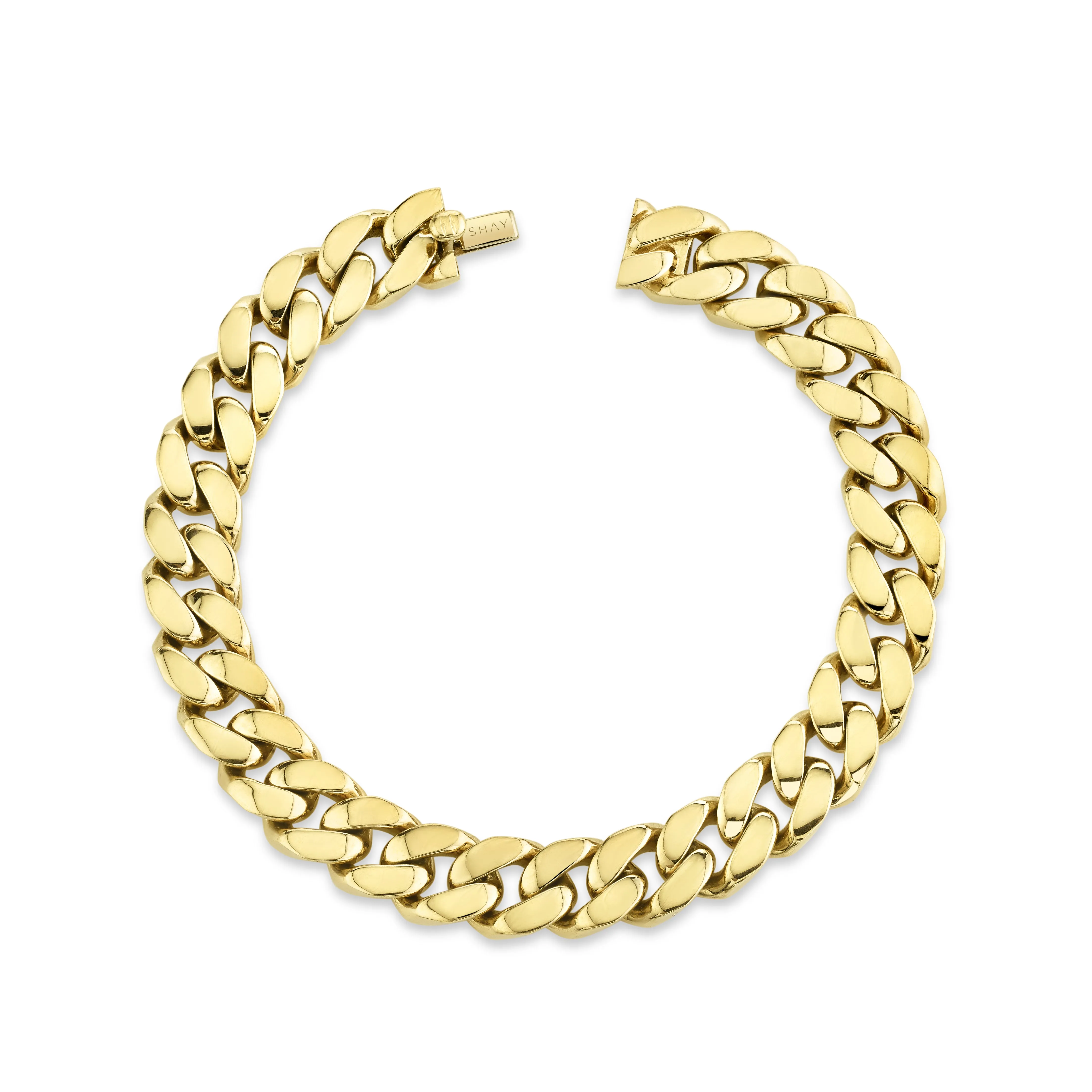 MEN'S SOLID GOLD FLAT LINK BRACELET