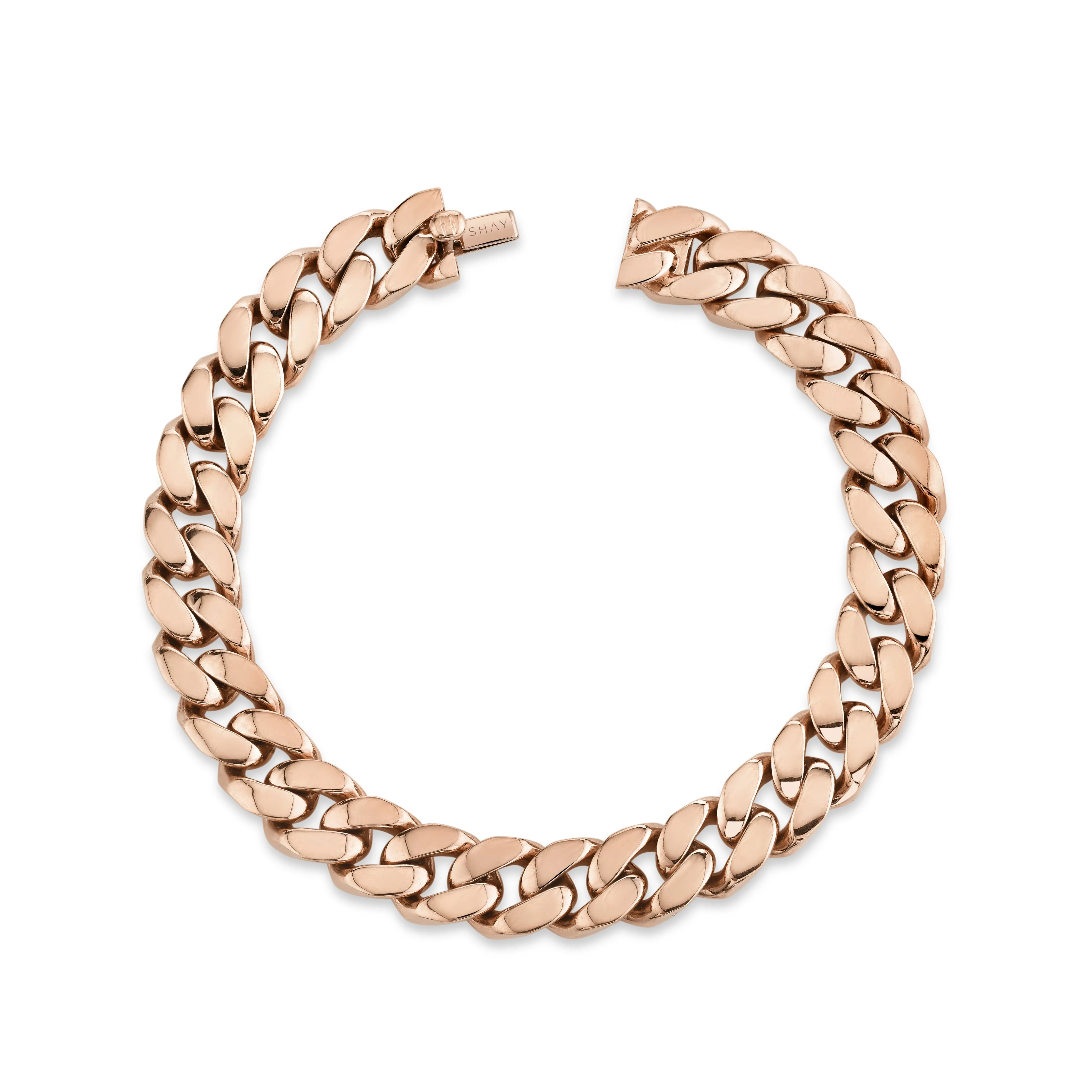 MEN'S SOLID GOLD FLAT LINK BRACELET