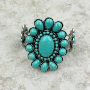 Natural Stone Concho Cuff Bracelet