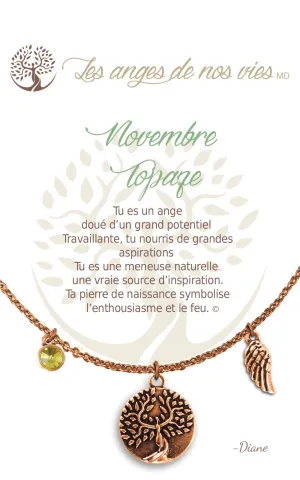 Novembre - Topaze: Birthstone Necklace