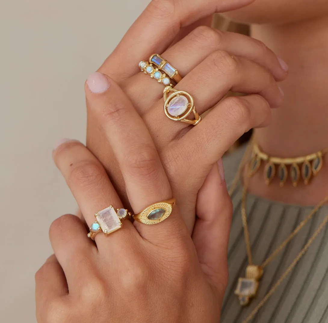 Radiance Moonstone Silver Ring