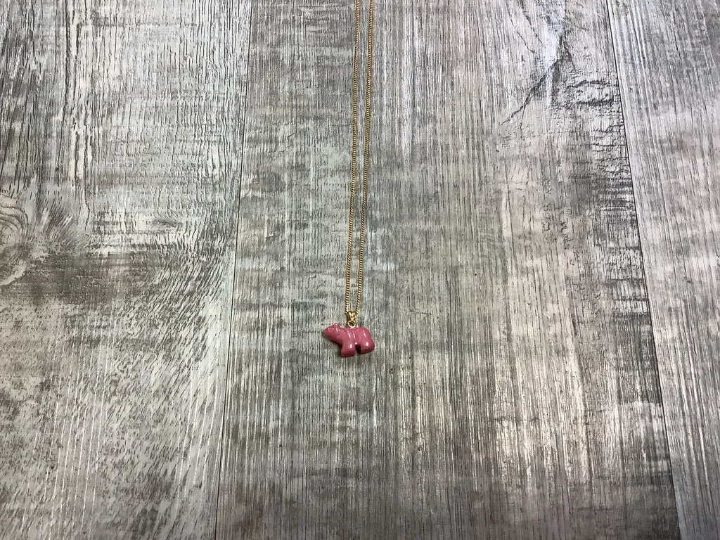 Rhodonite Bear Necklace