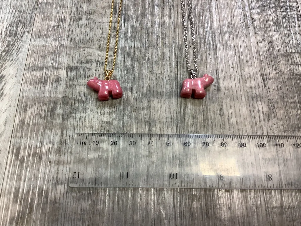 Rhodonite Bear Necklace