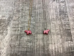 Rhodonite Bear Necklace