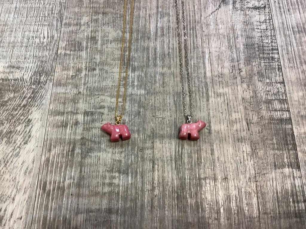 Rhodonite Bear Necklace