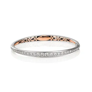 Rose & White Gold Diamond Bangle