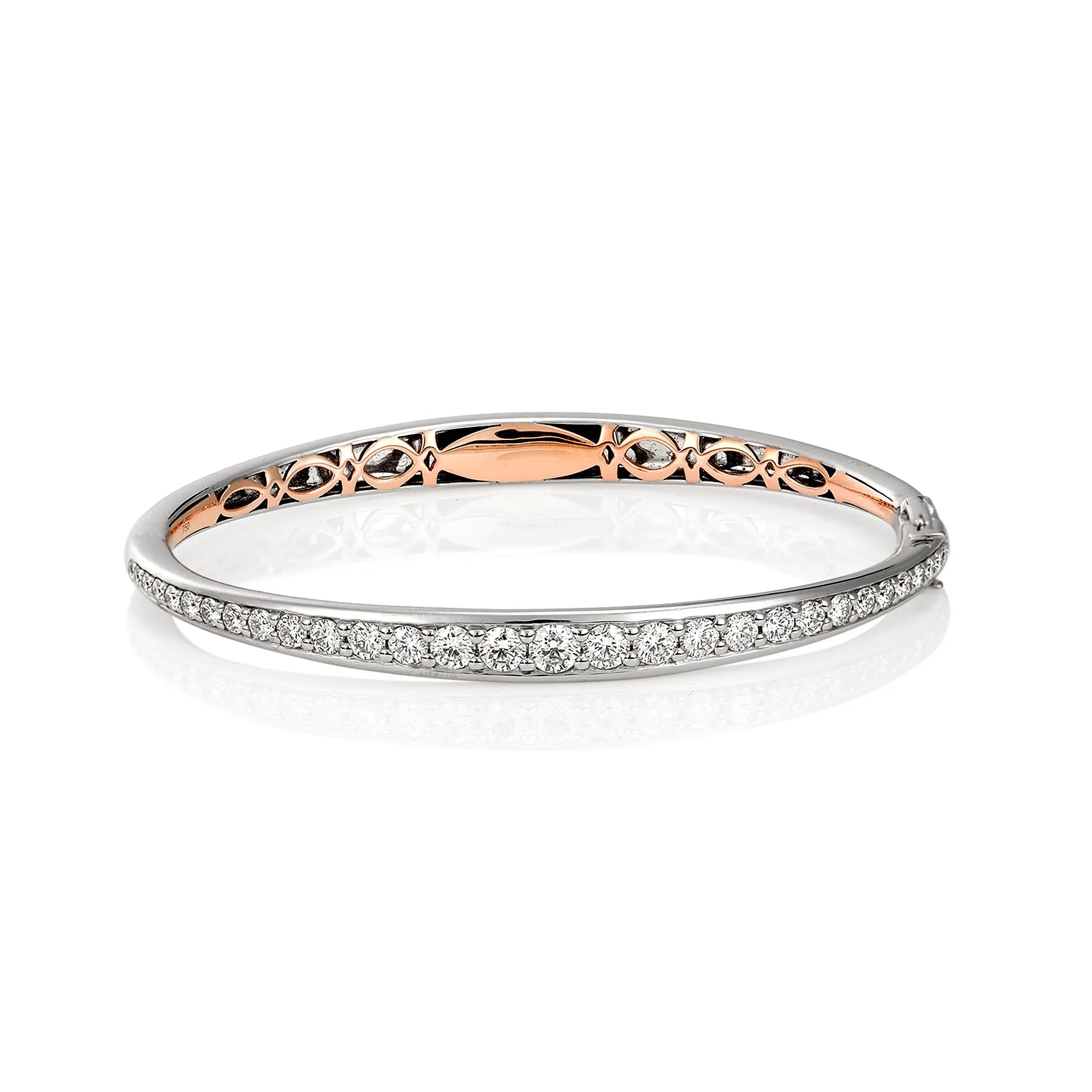 Rose & White Gold Diamond Bangle