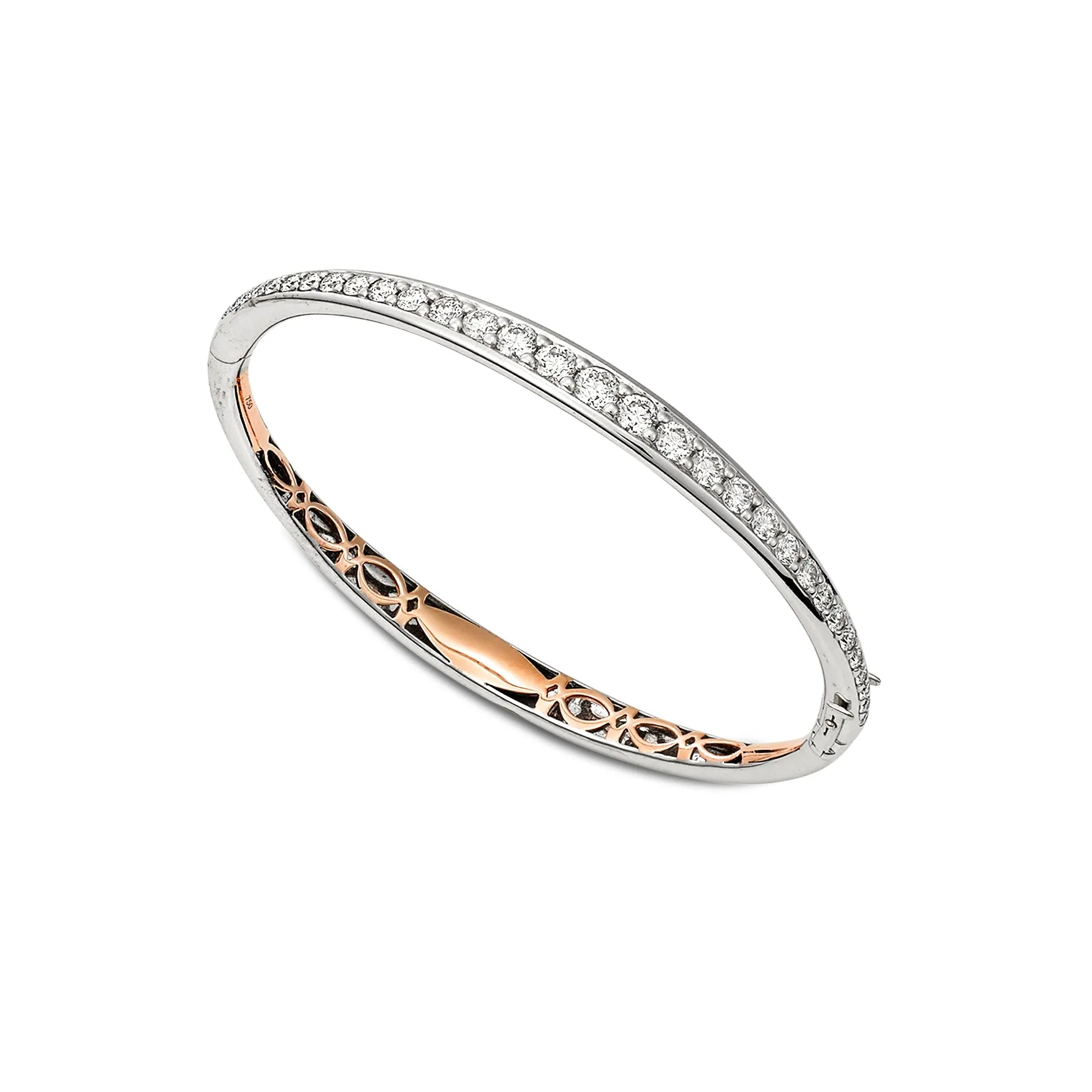 Rose & White Gold Diamond Bangle