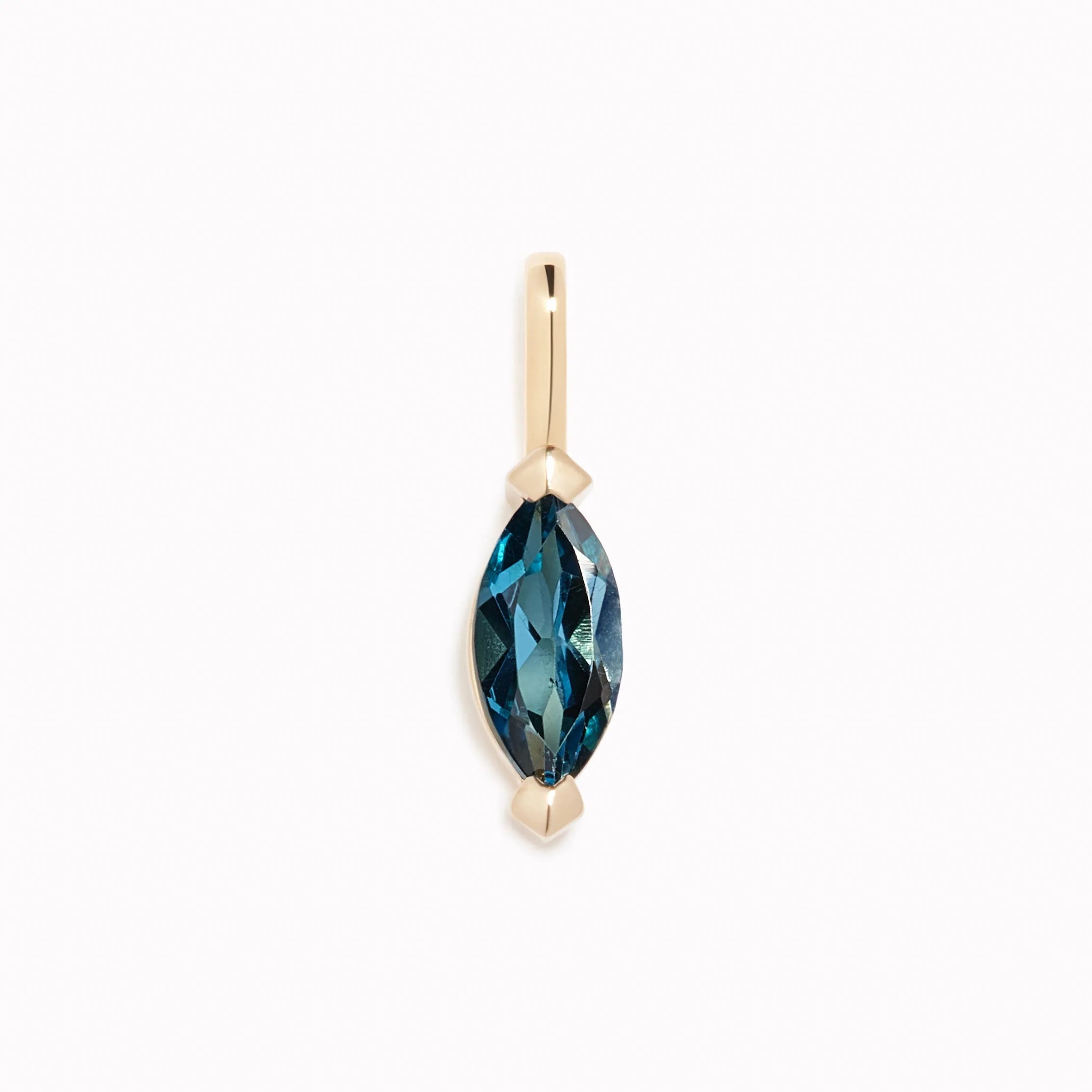 September Birthstone Pendant 14k Gold - London Blue Topaz