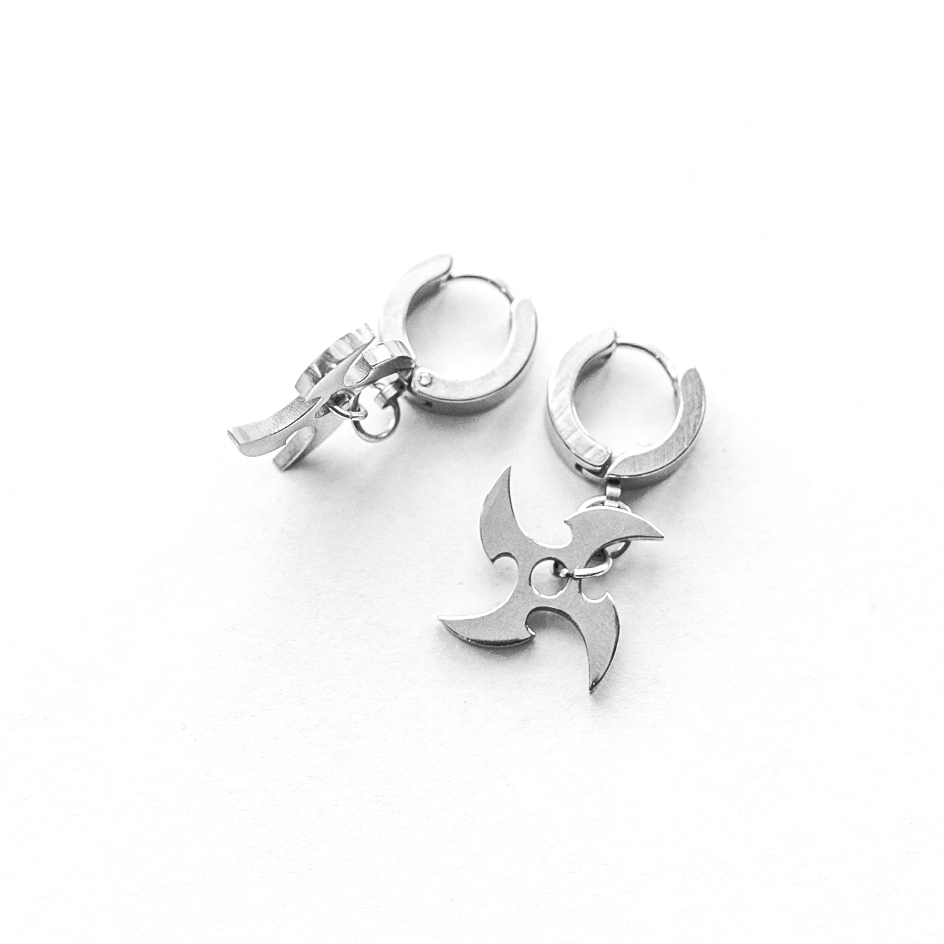 SRK-02A SS Shuriken Earrings