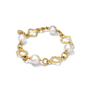 Star Anise Link Bracelet Yellow Gold - Pearl