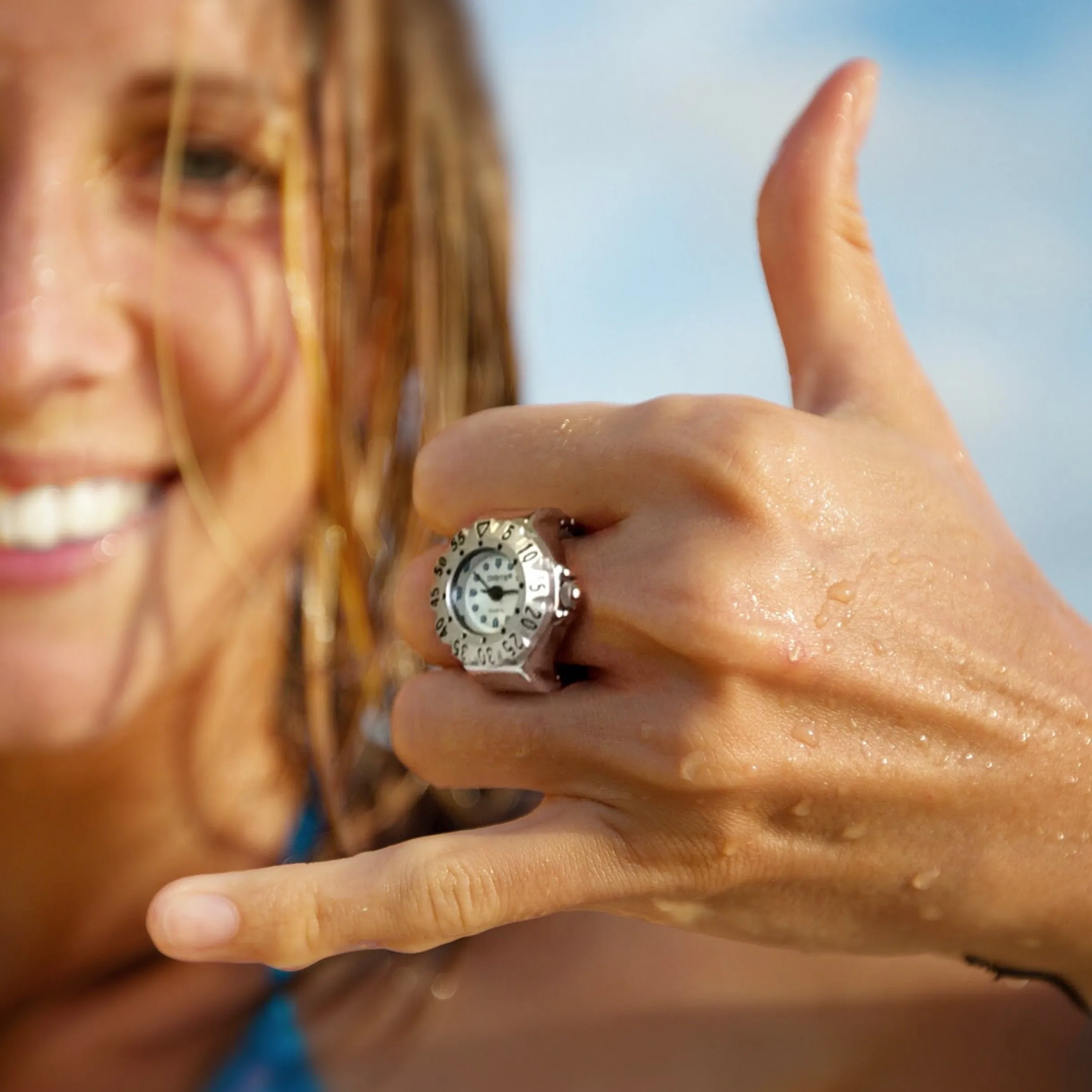 Stellar Diver Ring Watch in Silver