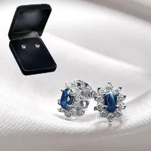 Stunning Genuine Sapphire Stud Earrings