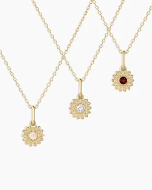 Sun Birthstone Charm Necklace