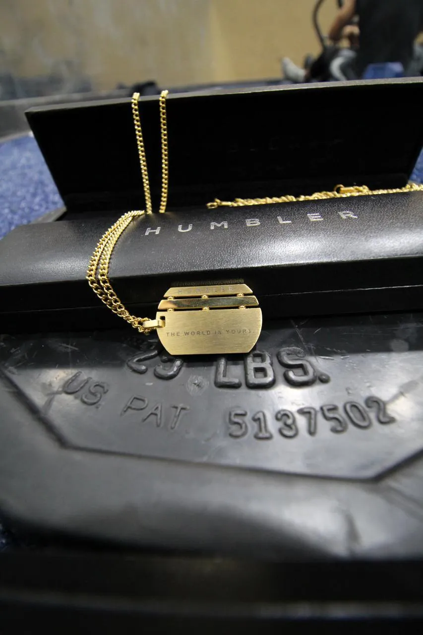 'The World is Yours' Dog Tag ( Gold )