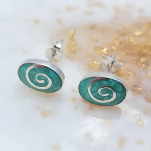 Turquoise Spiral Stone earring studs