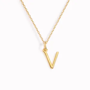 V Necklace / Gold Initial Necklace