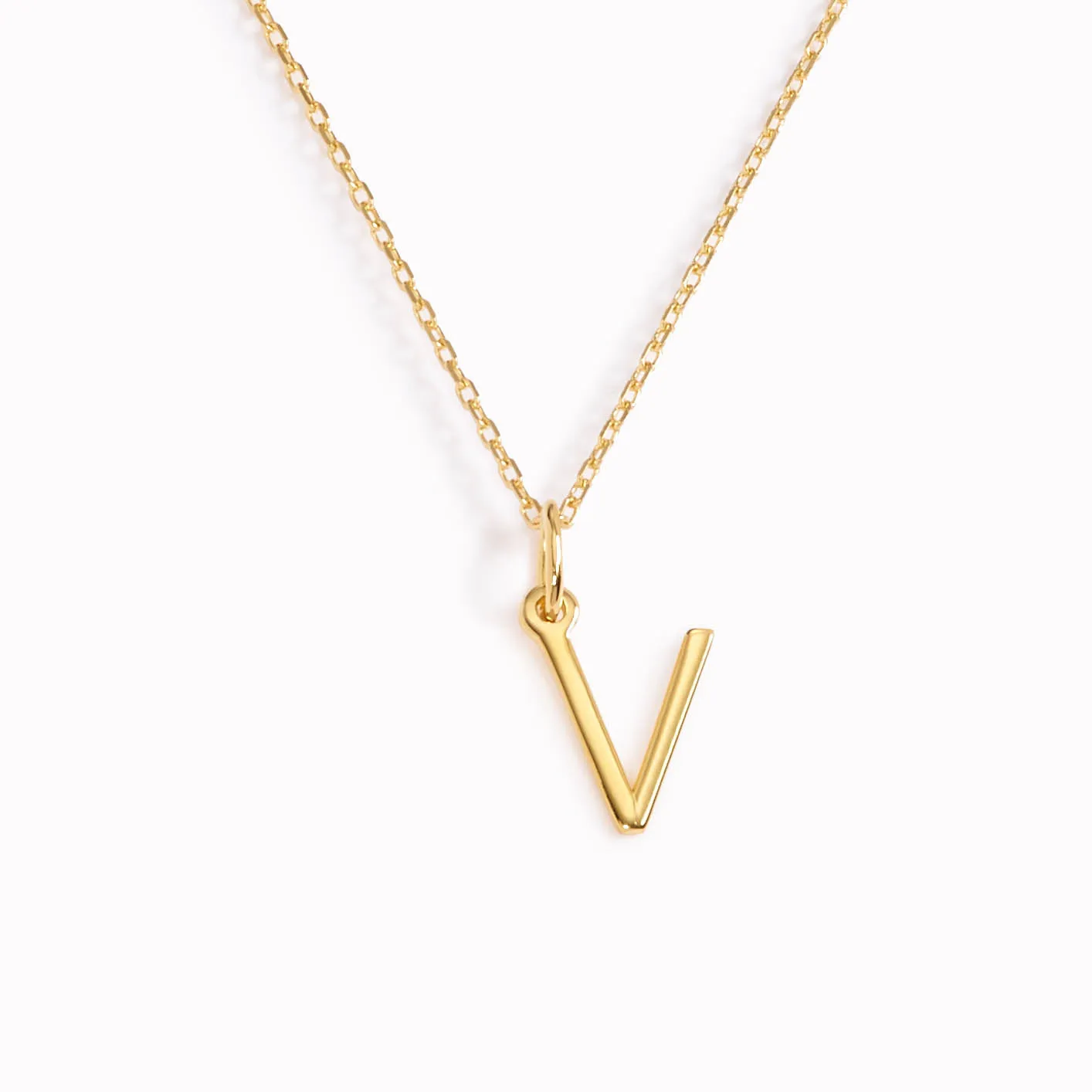 V Necklace / Gold Initial Necklace