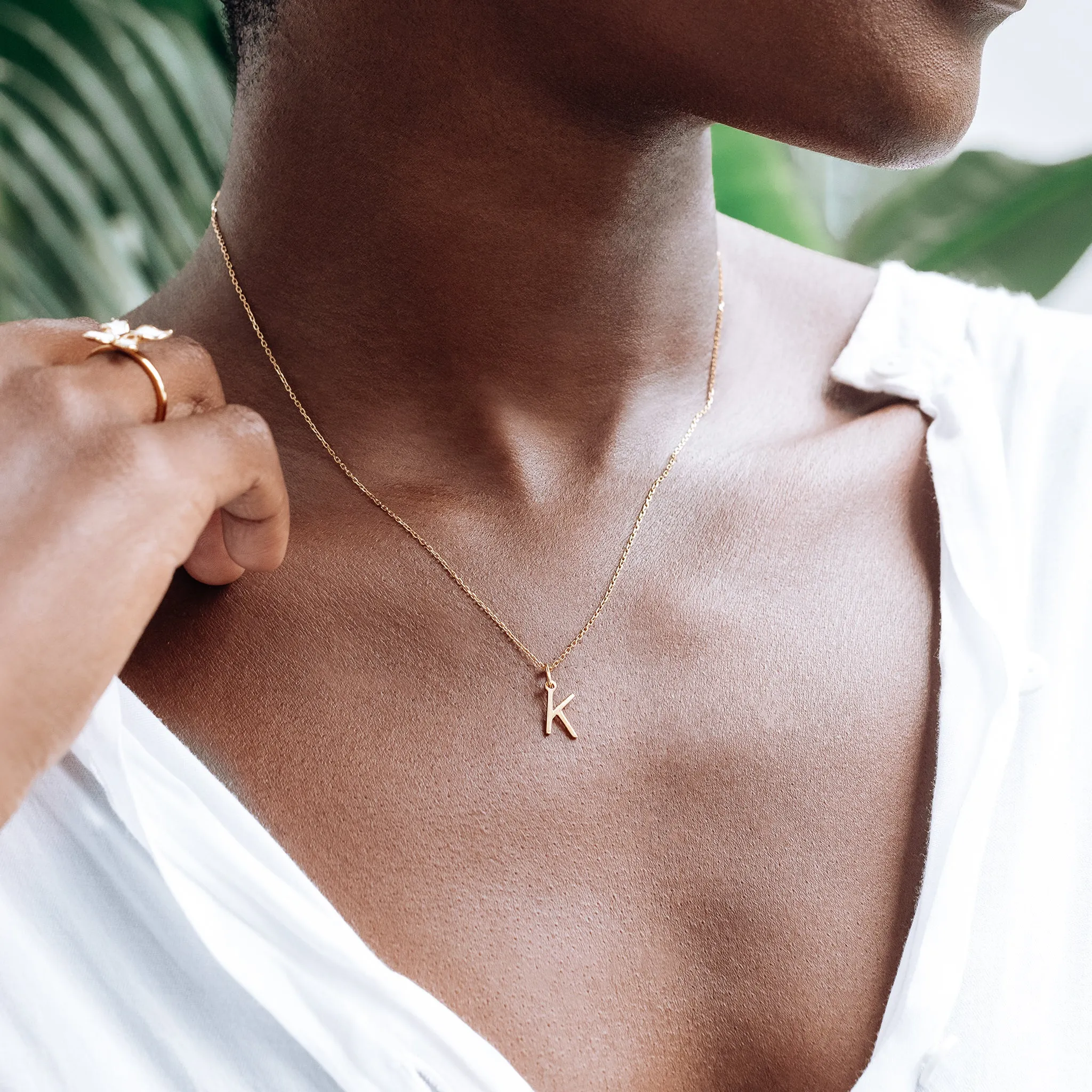 V Necklace / Gold Initial Necklace