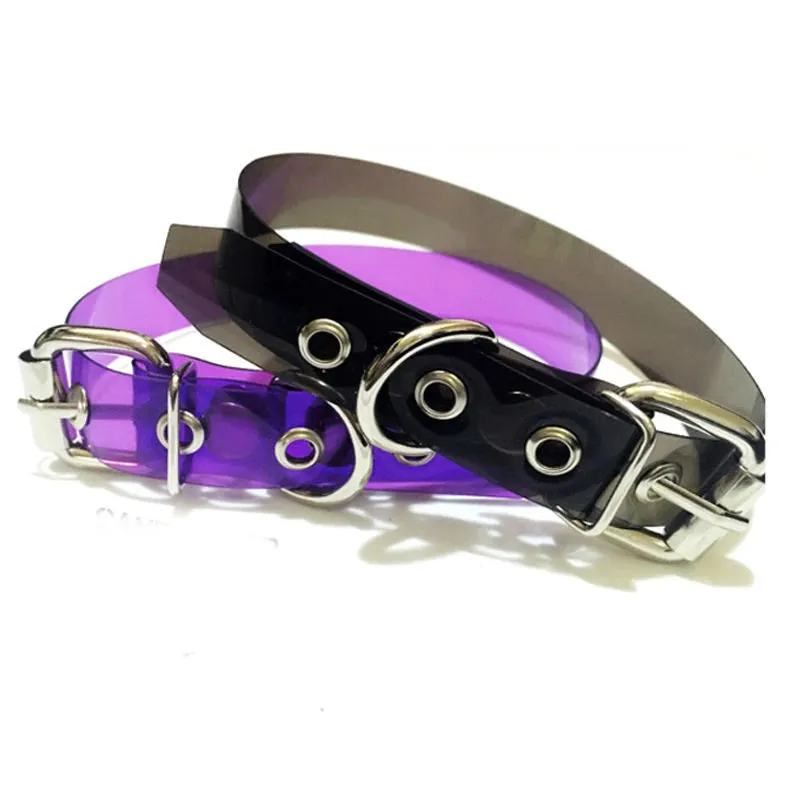 'Venom' Black / Purple transparent PVC choker