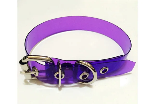 'Venom' Black / Purple transparent PVC choker