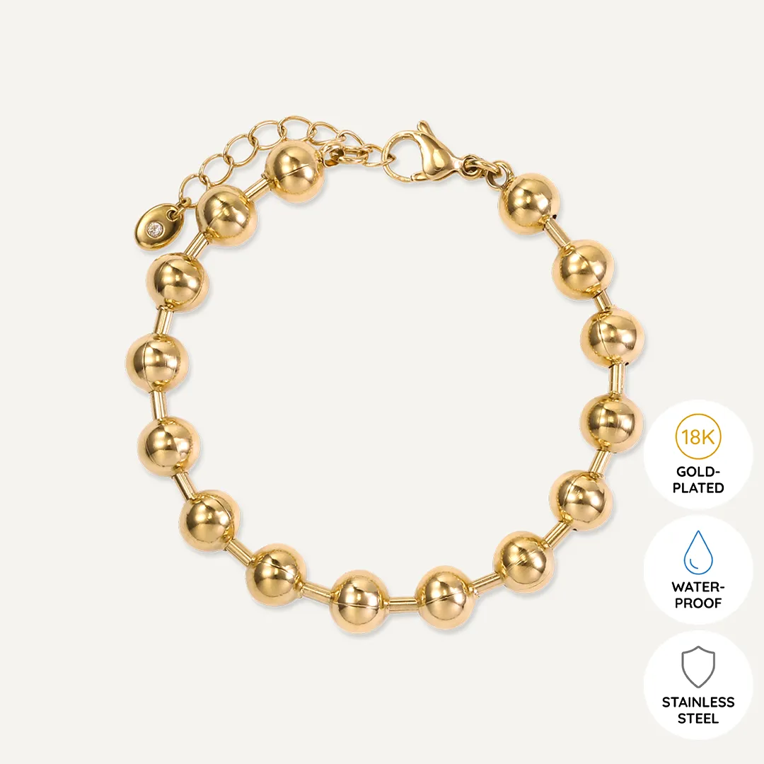 Vibes | Golden Orbs Clasp Bracelet | 18K Gold-Plated